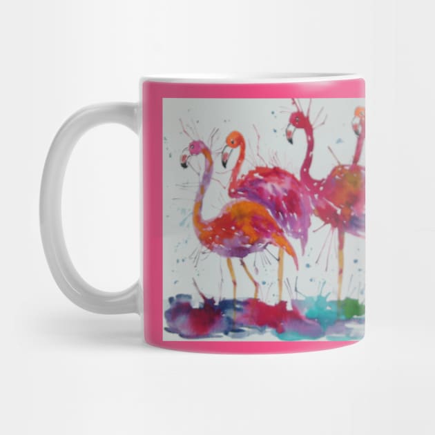 Pink Flamingos by Casimirasquirkyart